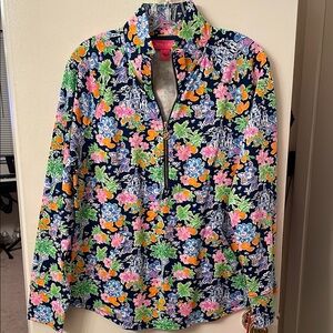 Lilly Pulitzer Disney Floral Print Women's 1/2 Zip Jacket (size M) NWT